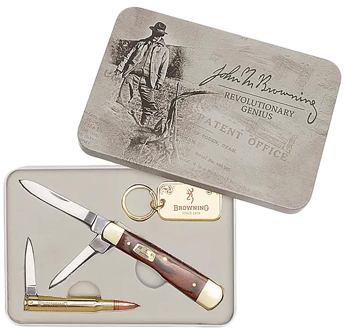 Browning John M. Browning 25 Knife Collectible Tin 003220576