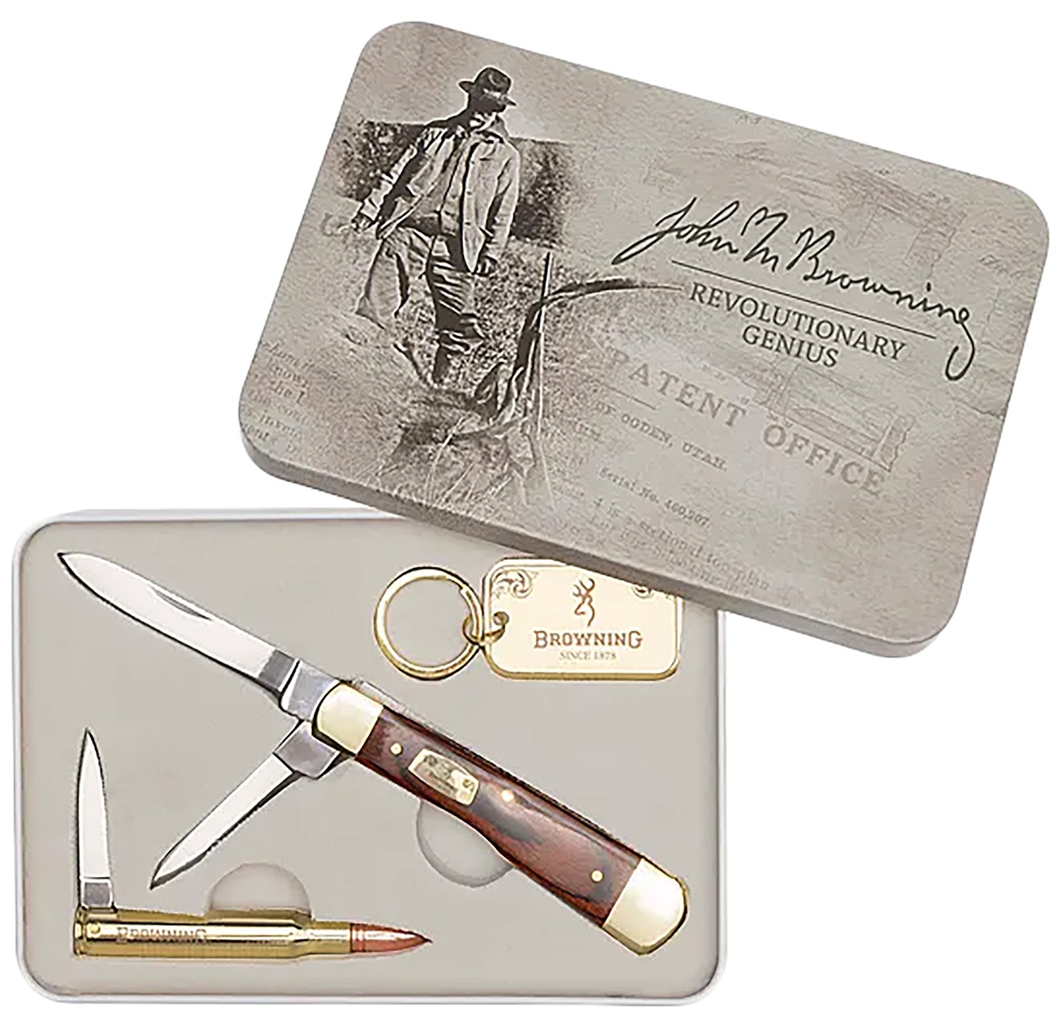 Browning John M. Browning 25 Knife Collectible Tin 003220576
