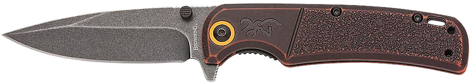 Browning Buckmark Slim Wash Orange/Black Folding Knife 003220581