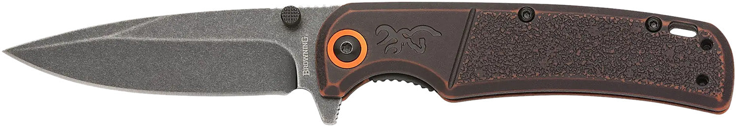 Browning Buckmark Slim Wash Orange Black Knife Gift Box 3220581B