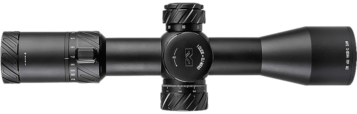 Meprolight MVO Matte Black 3-18x44mm First Focal Plane Riflescope 34mm Tube M3 MRAD Illuminated Reticle
