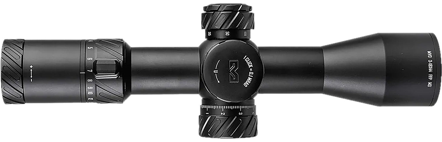 Meprolight MVO Matte Black 3-18x44mm First Focal Plane Riflescope 34mm Tube M3 MRAD Illuminated Reticle