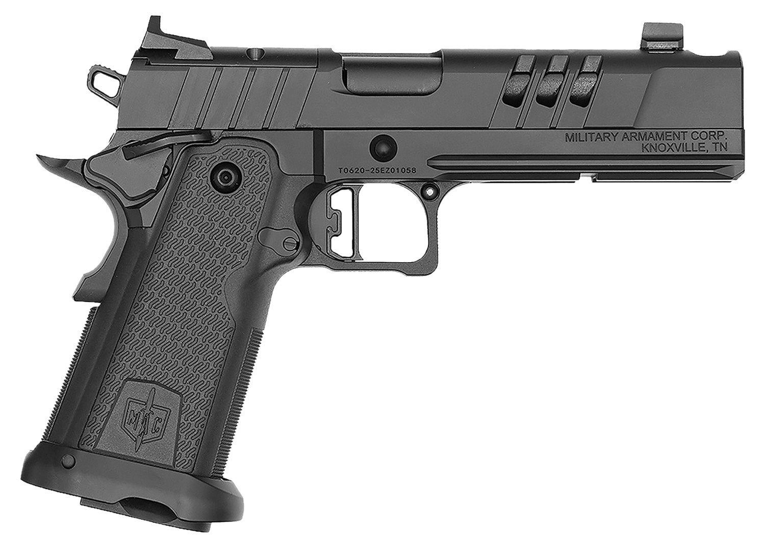 MAC 12500016 9 DS-D Comp 9mm Luger 17+1 5" Black QPQ Ported Bull Barrel, QPQ Tenifer Cerakote Ported/Optic Cut/Serrated Steel Slide, QPQ Tenifer Cerakote Steel Frame w/Accessory Rail & Beavertail