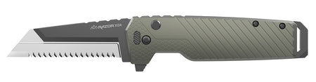 Outdoor Edge XDS430AC 3" Serrated Folding Blade Knife, 420J2 SS, Green Handle