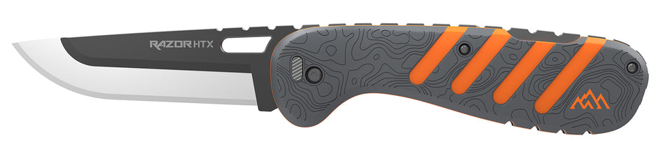 Outdoor Edge HTX35Y6C 3.50" Plain Folding Knife 420J2 SS, Gray/Orange
