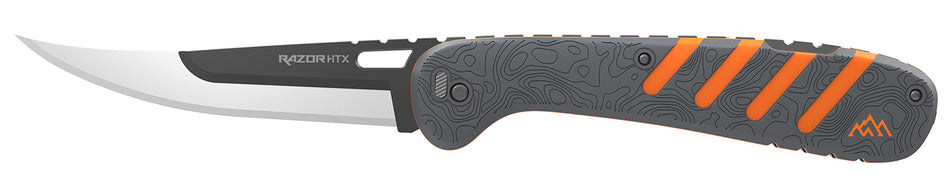 Outdoor Edge HTX50Y6C 5" Plain Folding Knife 420J2 SS, Gray/Orange