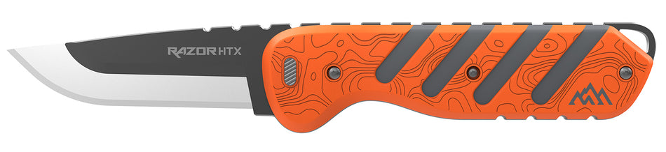 Outdoor Edge HTX30B6C 3" Plain Edge Folding Knife 420J2 SS, Orange/Gray
