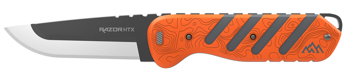Outdoor Edge HTX35B6C 3.50" Plain Folding Knife 420J2 SS, Orange/Gray