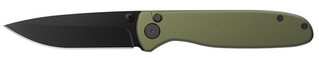 Outdoor Edge DK1C 3.25" Drop Point Folding Knife Black Oxide 8Cr13MoV SS, Green Anodized