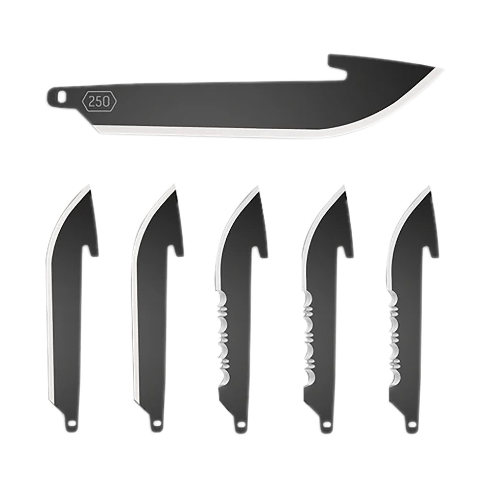 Outdoor Edge RRC25K6C 2.50" Replaceable Blade Drop Point Knife, 420J2 SS, 6-Pack