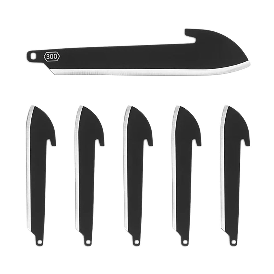 Outdoor Edge RRSF30K6C 3" Replaceable Sheepsfoot Knife, 420J2 SS Black Oxide, 6-Pack