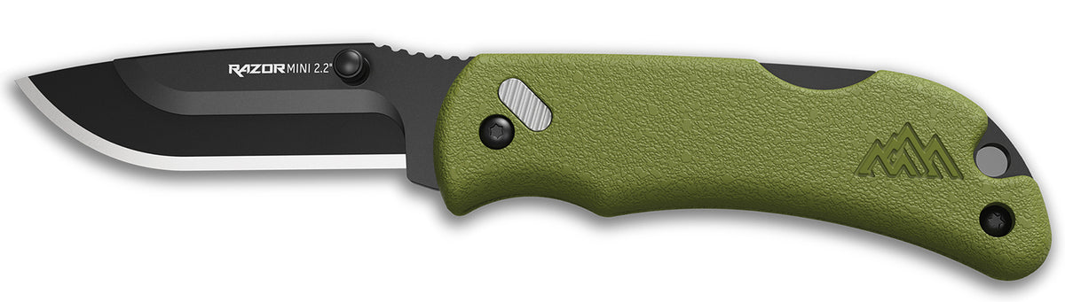 Outdoor Edge RMG222C 2.20" Plain Folding Knife 420J2 SS, OD Green ABS Polymer Handle