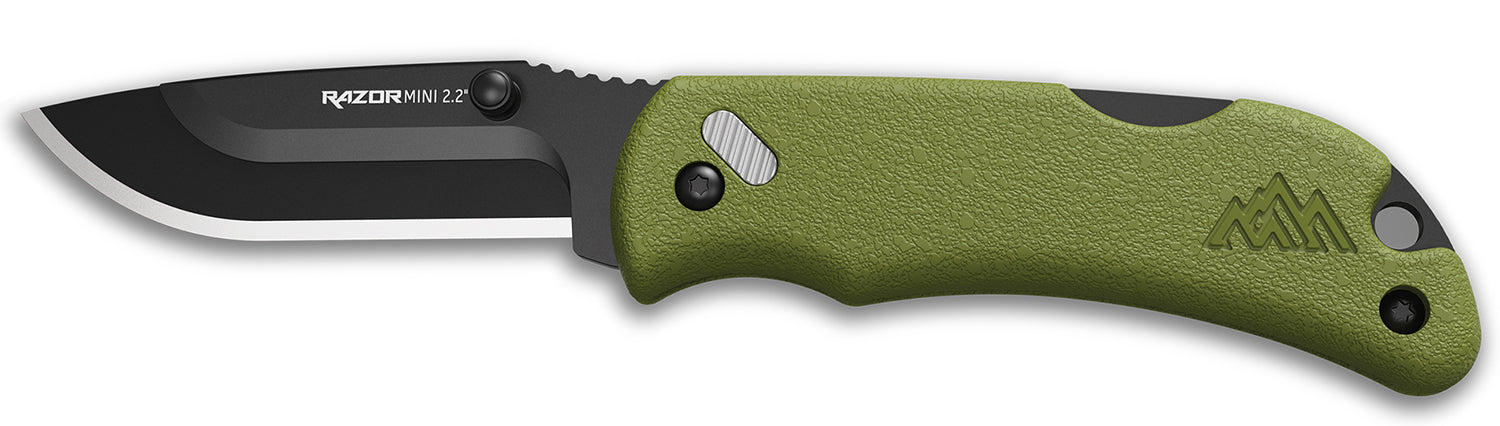 Outdoor Edge RMG222C 2.20" Plain Folding Knife 420J2 SS, OD Green ABS Polymer Handle