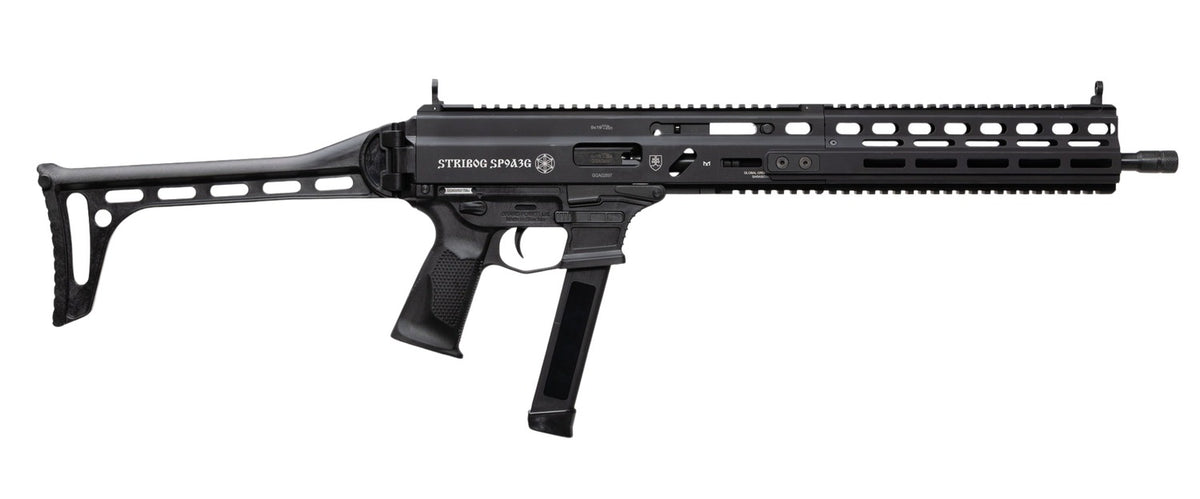 Grand Power 810091156025 Stribog SP9A3G 9mm Luger 16" Black Barrel, Black Receiver, Polymer Stock & Grip