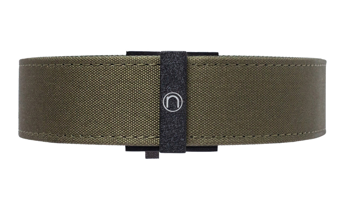 Nexbelt PCS5167 Thin Bar Supreme Tactical Belt OD Green Nylon 1-1/2" Push Button Fits 50"