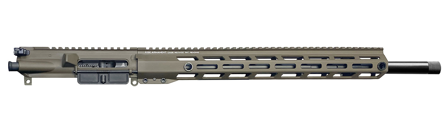 Rise Armament .22 ARC AR-15 Upper Receiver 18" 416R Stainless Threaded Barrel, Brown Cerakote Aluminum Build