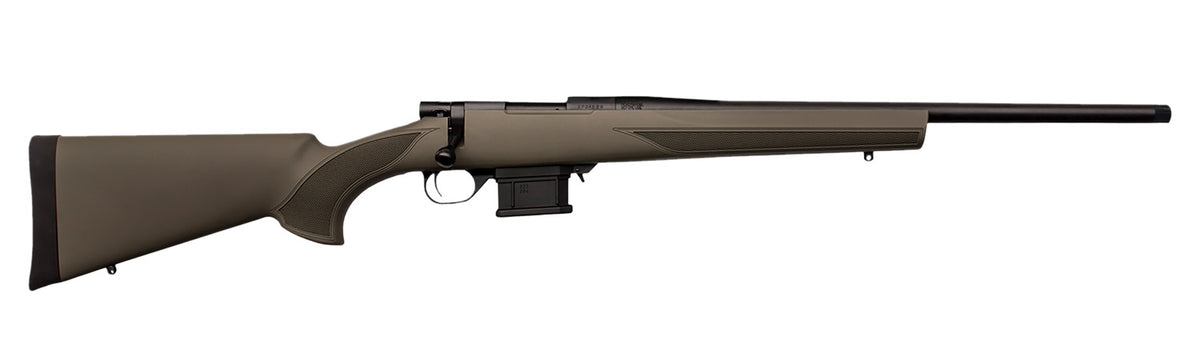 Howa HMACF6ARCGYTH 1500 Mini Action 6mm ARC 20" Black Carbon Fiber Threaded Barrel, Black Drilled & Tapped Steel Receiver, Fixed HTI Green Synthetic Stock