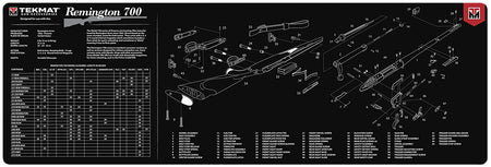 TekMat Black/White Rubber Cleaning Mat for Remington 700 12"x36"