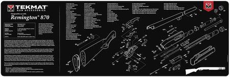 TekMat Black/White Rubber Cleaning Mat for Remington 870 12"x36"
