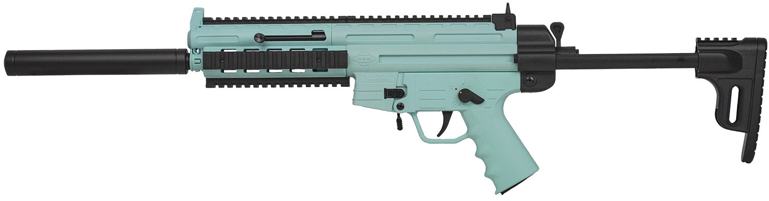 ATI GERGGSG1610M GSG-16 22LR 10+1 16.25" Black Non-Threaded Barrel, Mint Green Picatinny Rail Polymer Receiver, M-LOK Handguards, Collapsible w/Storage Compartment Black Synthetic Stock, Mint Polymer