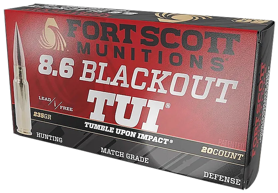 Fort Scott Munitions  8.6mm Blackout 235 grain Solid ammunition