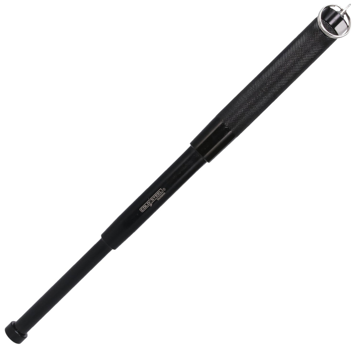 Cold Steel CSBT16 11-16" Expandable Black Steel Baton with Holster Pouch and Keyring