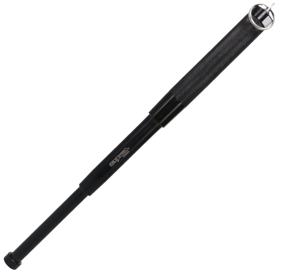 Cold Steel CSBT16 11-16" Expandable Black Steel Baton with Holster Pouch and Keyring