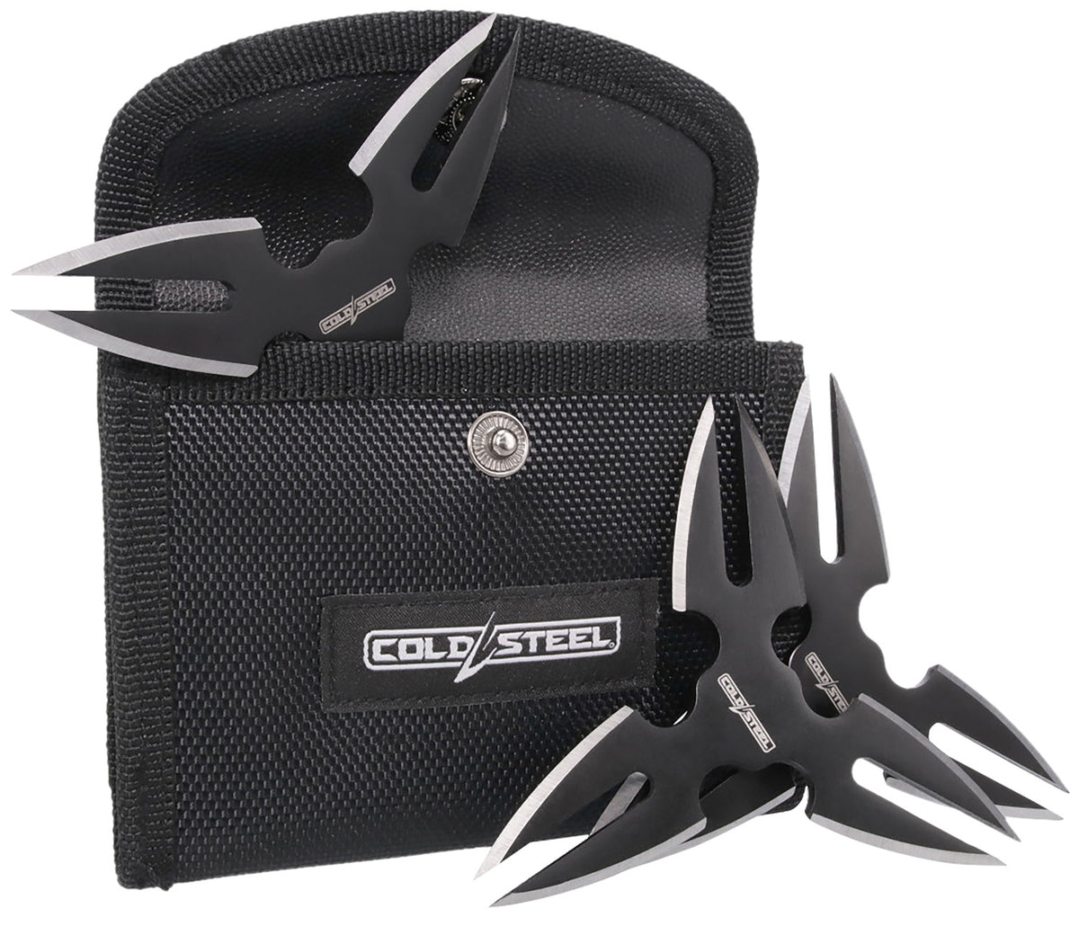 Cold Steel CSTH15STR3PK 1.50" 420 Stainless Steel Throwing Stars Black Oxide Finish, 3-Piece Set with Sheath