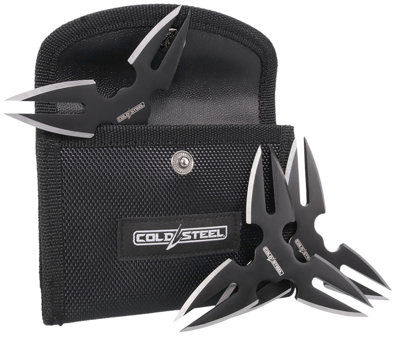 Cold Steel CSTH15STR3PK 1.50" 420 Stainless Steel Throwing Stars Black Oxide Finish, 3-Piece Set with Sheath