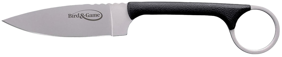 Cold Steel CS20A Bird & Game 3.50" AUS-8A Stainless Fixed Drop Point Knife, Black Textured Polymer Handle