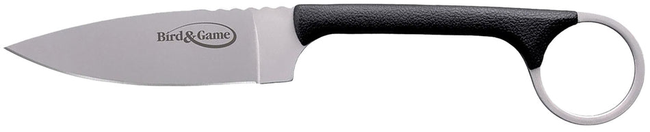 Cold Steel CS20A Bird & Game 3.50" AUS-8A Stainless Fixed Drop Point Knife, Black Textured Polymer Handle