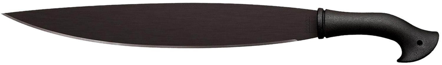 Cold Steel 18" Barong Machete 65Mn Carbon Steel Blade Curved Leaf Shape Black Handle w/ Sheath