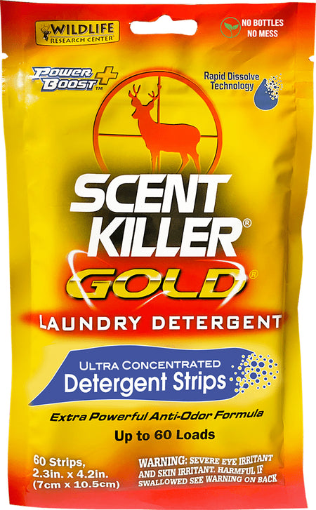 Wildlife Research Scent Killer Gold Laundry Strips 1285 Odorless Odor Eliminator 60 Pack