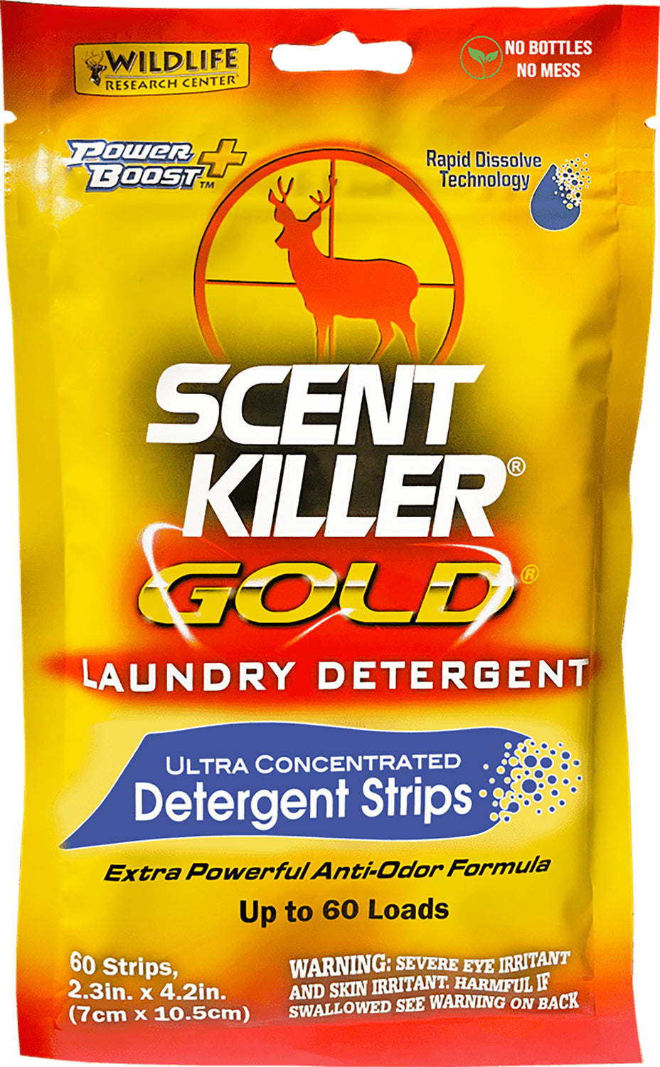 Wildlife Research Scent Killer Gold Laundry Strips 1285 Odorless Odor Eliminator 60 Pack