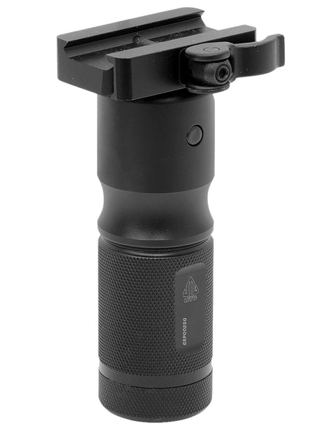 Leapers MNTGRP002SQ Foldable Foregrip QD Matte Black Aluminum with Storage Cap