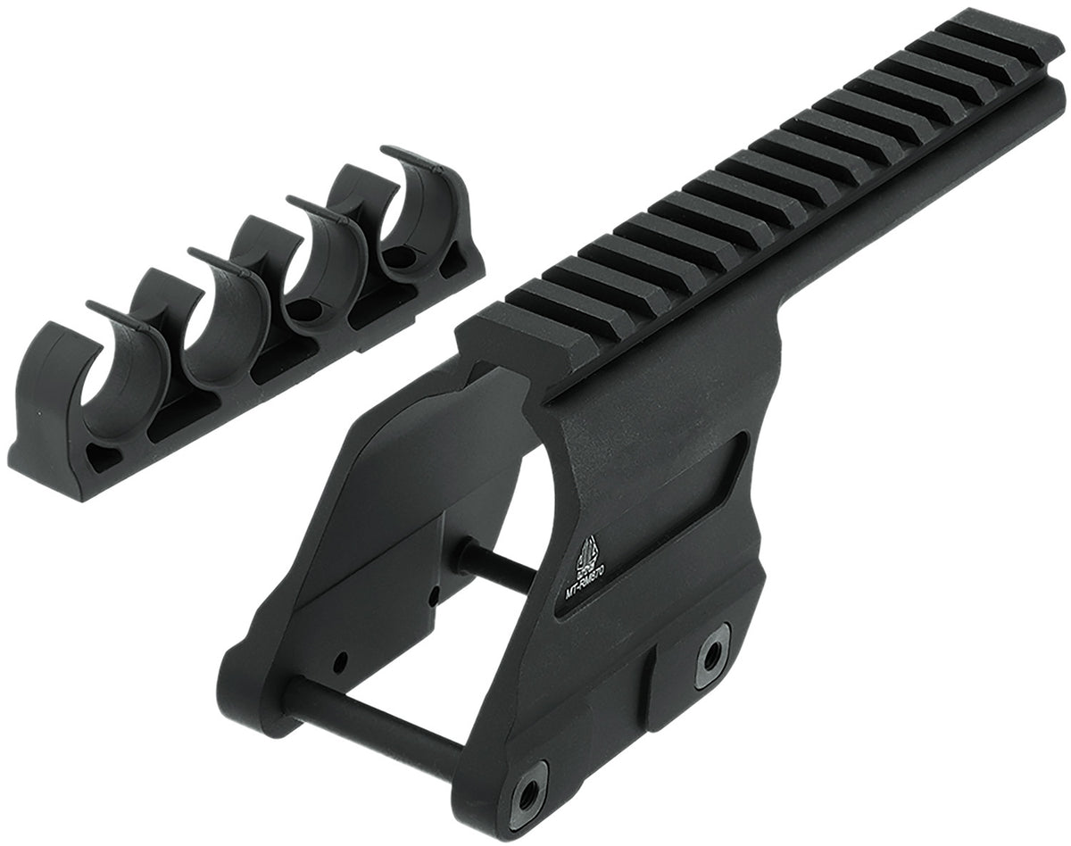 UTG MT-RM870 12 Gauge Rem 870 Optic Mount Scalloped Picatinny Rail 4-Shell Storage