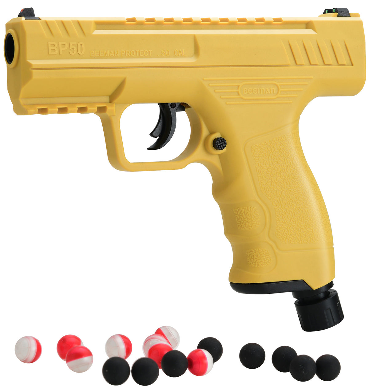 Beeman 6055 CO2 Projectile Launcher Combo Yellow 50 Cal Pepper Balls and Steel Balls Included