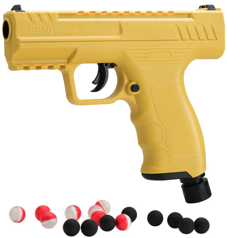 Beeman 6055 CO2 Projectile Launcher Combo Yellow 50 Cal Pepper Balls and Steel Balls Included