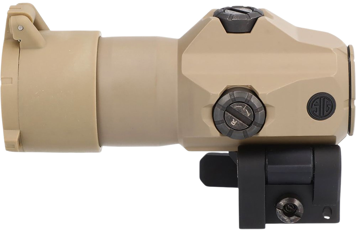 Sig Sauer Electro-Optics Juliet4 FDE 4x24mm Magnifier with PowerCam 90 Quick Release Mount