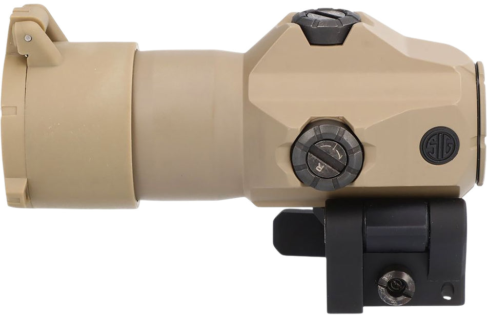Sig Sauer Electro-Optics Juliet4 FDE 4x24mm Magnifier with PowerCam 90 Quick Release Mount