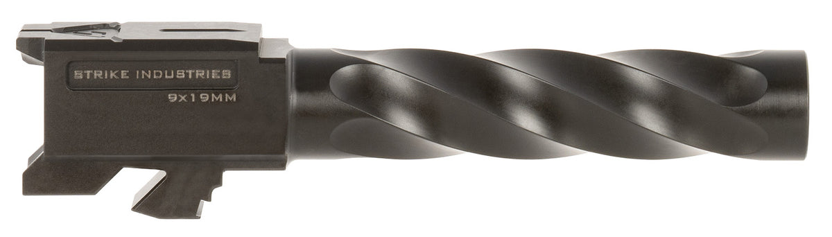 Strike Industries 9mm Black Nitride Spiral Fluted Replacement Barrel - Glock 19 Gen3-5