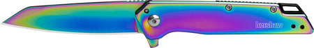 Kershaw Misdirect Rainbow 3" Folding Knife 1365RBW, Polished Rainbow PVD 4Cr14 Blade with Stainless Steel Handle