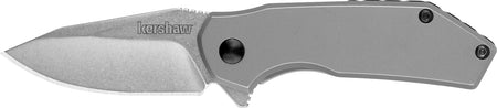 Kershaw Valve EDC Folding Knife 1375, 2.25" Drop Point Stonewashed 4Cr14 Blade with Stainless Handle