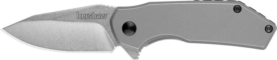 Kershaw Valve EDC Folding Knife 1375, 2.25" Drop Point Stonewashed 4Cr14 Blade with Stainless Handle