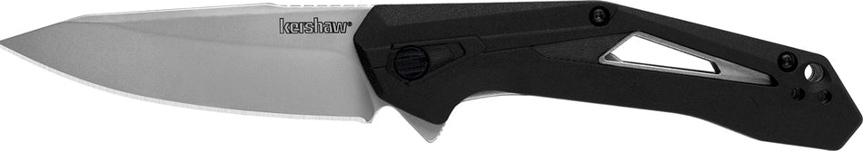 Kershaw Airlock EDC Folding Knife 1385, 3" Drop Point Bead Blasted 5Cr13MoV Blade with Black GFN Handle