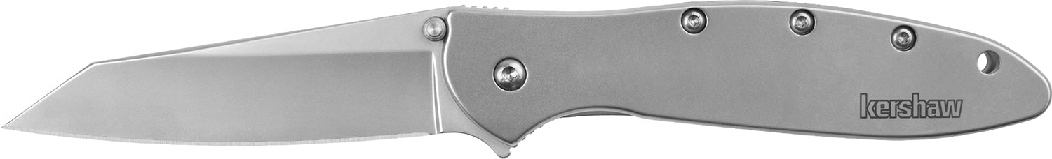 Kershaw Leek Random EDC Folding Knife 1660R, 3" Reverse Tanto Bead Blasted 14C28N Blade with Stainless Handle