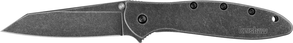 Kershaw Leek Random BlackWash EDC Folder 1660RBW, 3" Reverse Tanto Black Oxide 14C28N Blade with Stainless Handle