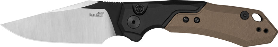 Kershaw Launch 19 Automatic Folding Knife 3.30" Clip Point CPM 154 Two-Tone Blade, Aluminum/Brown G10 Handle