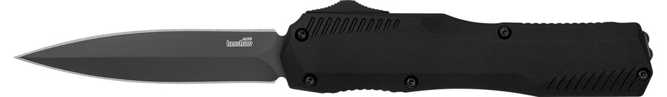 Kershaw Livewire Double Edge OTF Automatic Knife 3.45" CPM MagnaCut Black PVD Blade, Black Aluminum Handle