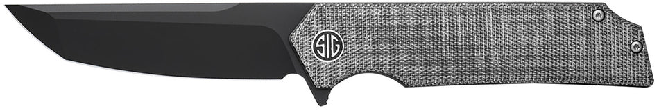 Sig Sauer VA9BB Validus Folding Drop Point Knife, 3.78" M390 Steel Black DLC Blade, 4.76" Black Textured G10 Handle